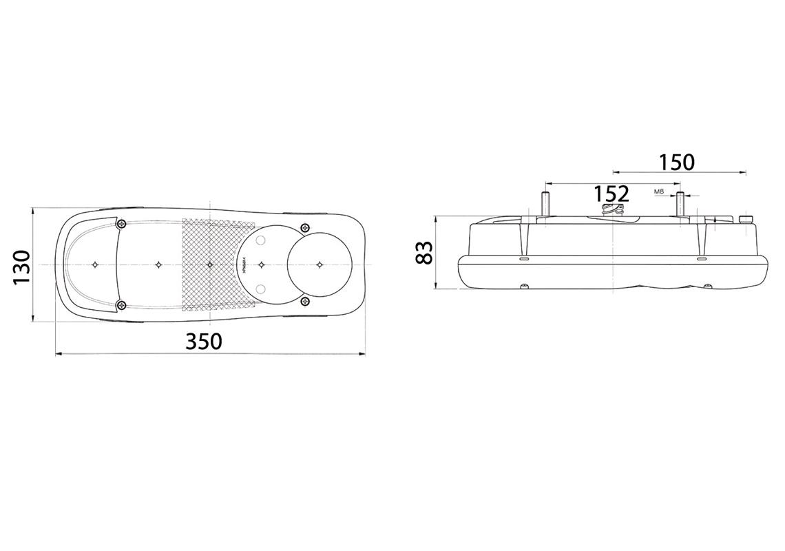 Rear lamp Left, License plate, AMP 1.5 rear conn